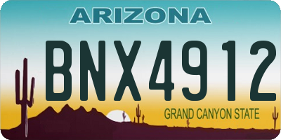 AZ license plate BNX4912
