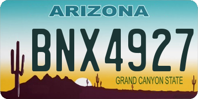 AZ license plate BNX4927