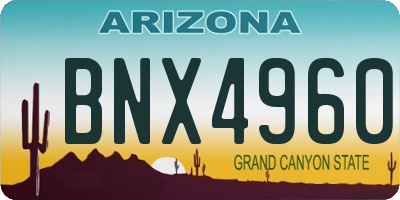 AZ license plate BNX4960