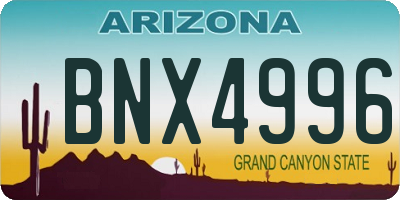 AZ license plate BNX4996