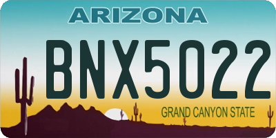 AZ license plate BNX5022