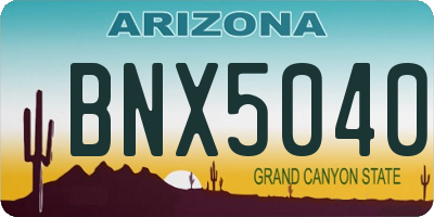 AZ license plate BNX5040