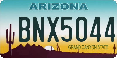 AZ license plate BNX5044