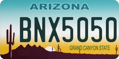 AZ license plate BNX5050