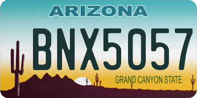AZ license plate BNX5057