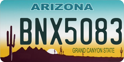 AZ license plate BNX5083