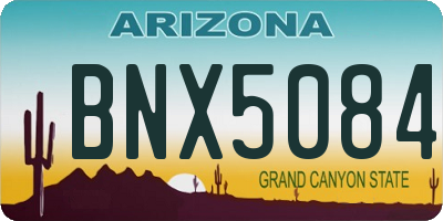 AZ license plate BNX5084