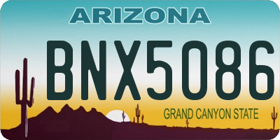 AZ license plate BNX5086