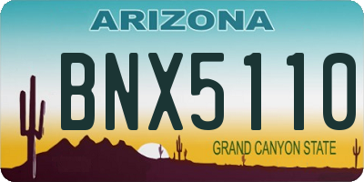 AZ license plate BNX5110
