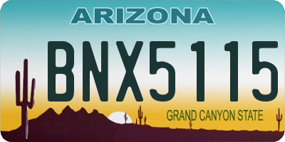 AZ license plate BNX5115