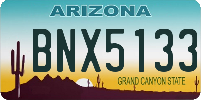 AZ license plate BNX5133