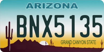 AZ license plate BNX5135