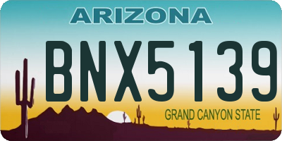 AZ license plate BNX5139
