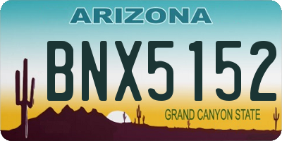 AZ license plate BNX5152
