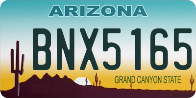 AZ license plate BNX5165