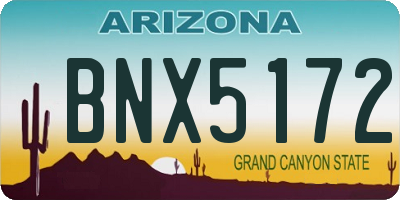 AZ license plate BNX5172