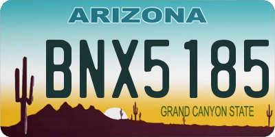 AZ license plate BNX5185