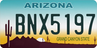 AZ license plate BNX5197