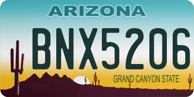 AZ license plate BNX5206