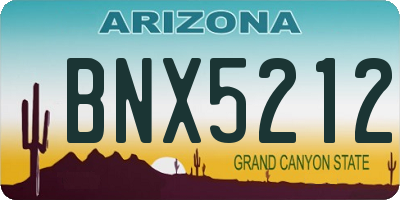 AZ license plate BNX5212