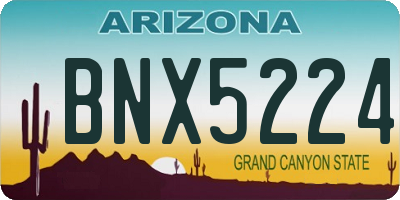 AZ license plate BNX5224