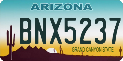 AZ license plate BNX5237