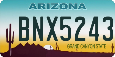 AZ license plate BNX5243