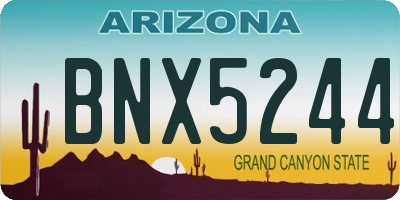 AZ license plate BNX5244