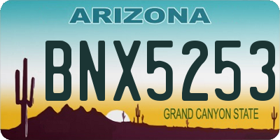AZ license plate BNX5253