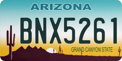 AZ license plate BNX5261