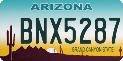 AZ license plate BNX5287