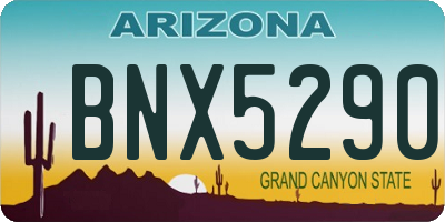 AZ license plate BNX5290