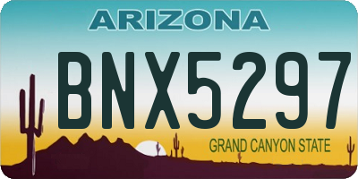AZ license plate BNX5297