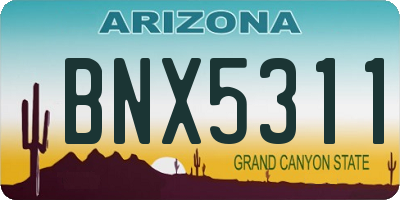 AZ license plate BNX5311