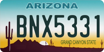 AZ license plate BNX5331