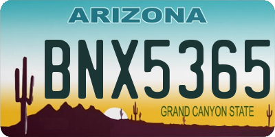AZ license plate BNX5365