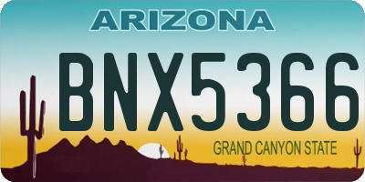 AZ license plate BNX5366