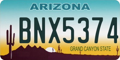AZ license plate BNX5374