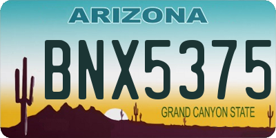AZ license plate BNX5375