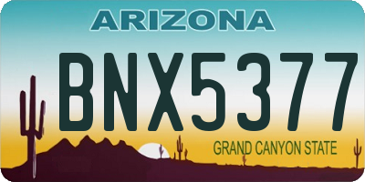 AZ license plate BNX5377