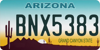 AZ license plate BNX5383