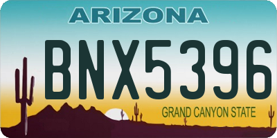 AZ license plate BNX5396