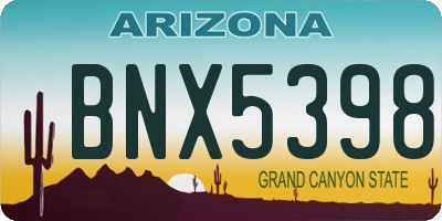 AZ license plate BNX5398