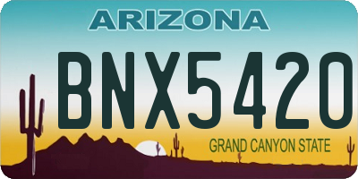 AZ license plate BNX5420