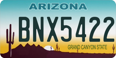 AZ license plate BNX5422