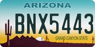 AZ license plate BNX5443