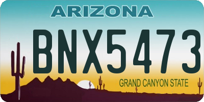AZ license plate BNX5473