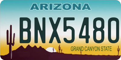 AZ license plate BNX5480