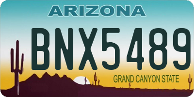 AZ license plate BNX5489