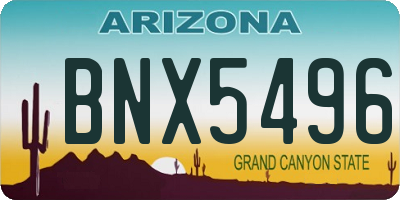 AZ license plate BNX5496